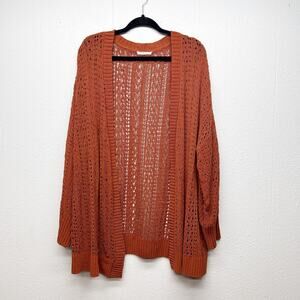 Margeaux & Ellie Open Knit Cardigan Sweater Womens XL Oversized Boho Indie Work